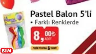 PASTEL BALON 5’Lİ PASTEL BALON 5’Lİ